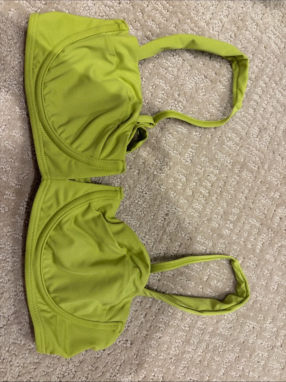Monday Swimwear Lime Green Two-Piece Bikini Set (color: apple)